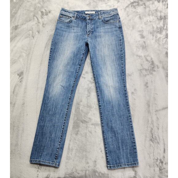 Chico's Jeans Womens 1 8/M Blue Platinum Denim Ultimate Fit Slim Leg Stretch - Picture 1 of 15